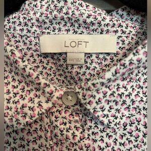 LOFT Rosebud patterned button down, size XXL